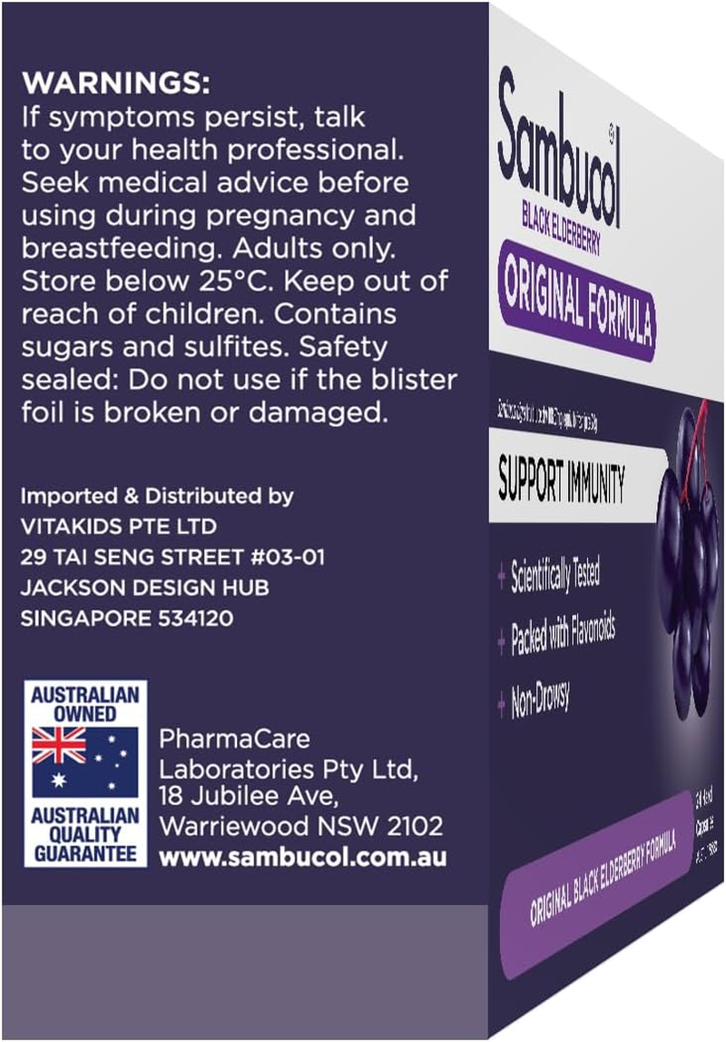 Sambucolbucol Cold and Flu 24 Capsules image number 2