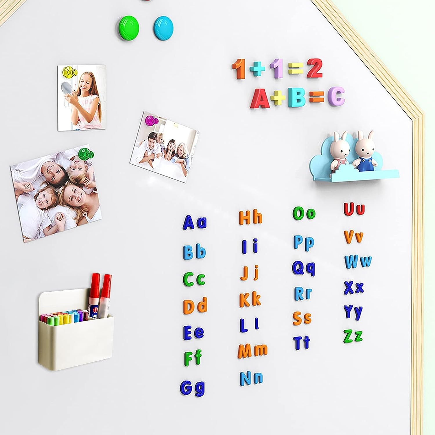 3Pcs Magnetic Pen Marker Holders, FHDUSRYO Dry Erase Marker Magnetic Cup Holder Organizer with Removable Block, Home Office Supplies for Whiteboard Refrigerator Locker image number 3