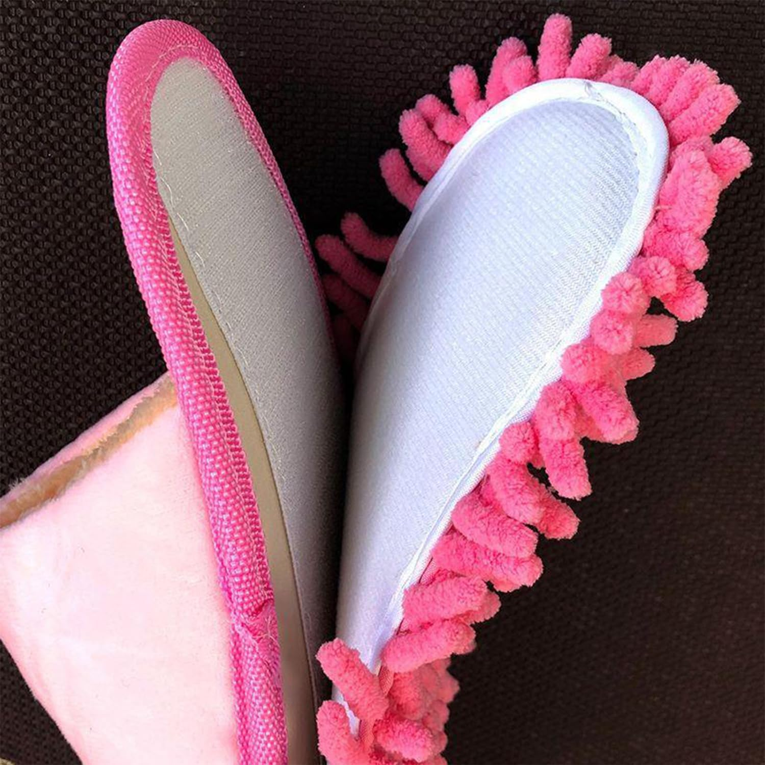 Jsleid Microfibre Sole Floor Cleaning, Cleaning Slippers, Floor Mop Slippers, Floor Cleaner Shoe Mop Slippers, Floor Cleaner Shoe Mop, for Cleaning Floors, Windows, Bathrooms, Pink, 9.5 AU