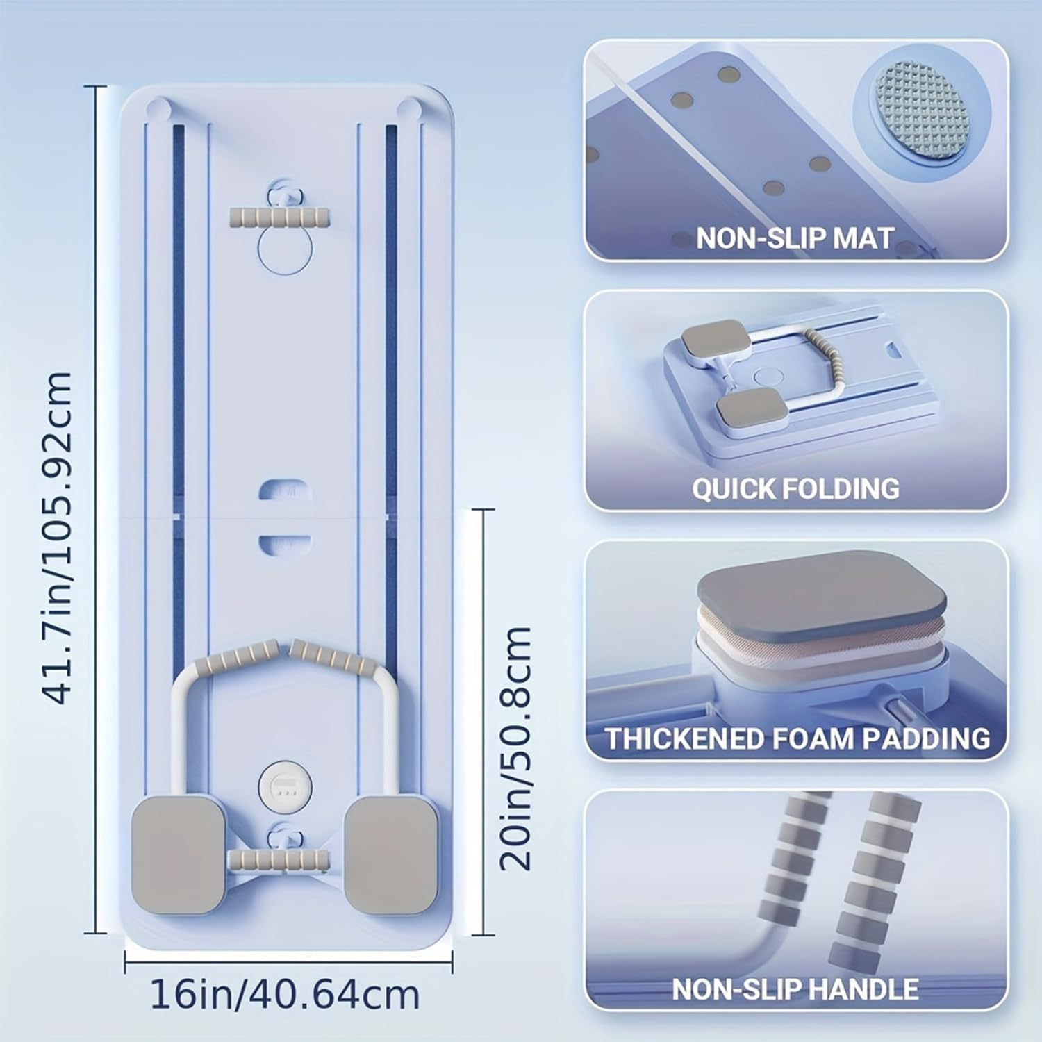 Pilates Board, Pilates Reformer, 5 in 1 Multi-Functional Fitness Board, Suitable for Core Training, Fat Burning, Pilates, with Automatic Rebound Design, Simple Operation, Easy Storage image number 2