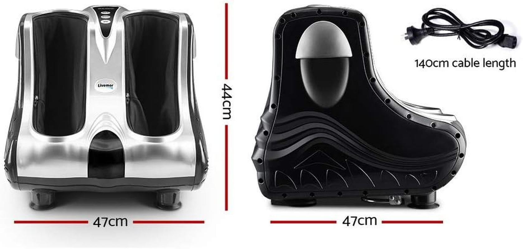 Livemor Foot Massager, Electric Rolling Shiatsu Feet Massage Spa Rest Ankle Calf Leg Massagers Stimulator Footspa Machine for Home Office Massages, with 4 Powerful Modes Adjustable Angle Silver image number 4