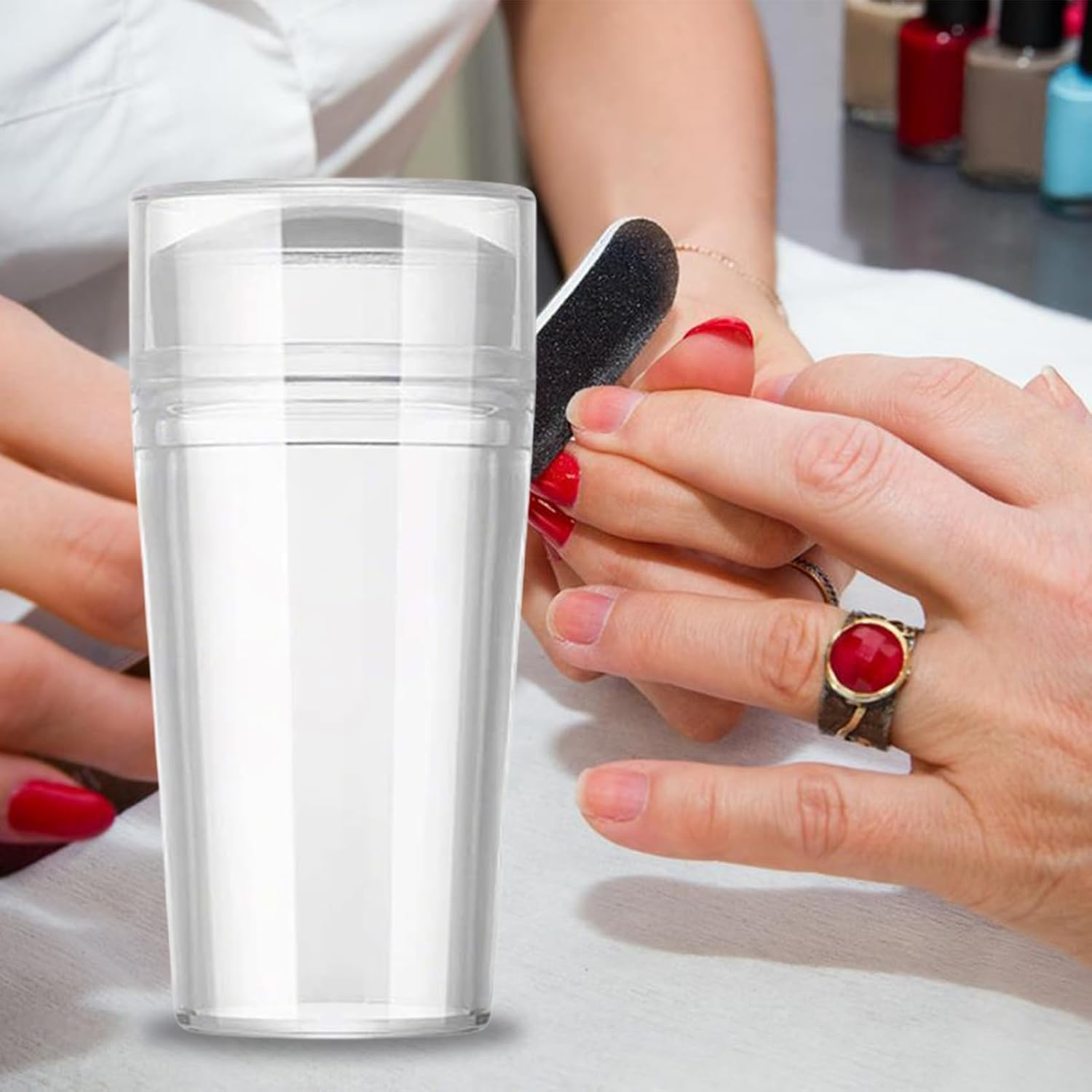 French Tip Nail Stamp,Gel Nail Polish Art French Tips Printing Tool | Manicure Decoration Art Printing Accessories for Travel Vacation Outdoor Salon Indoor image number 2