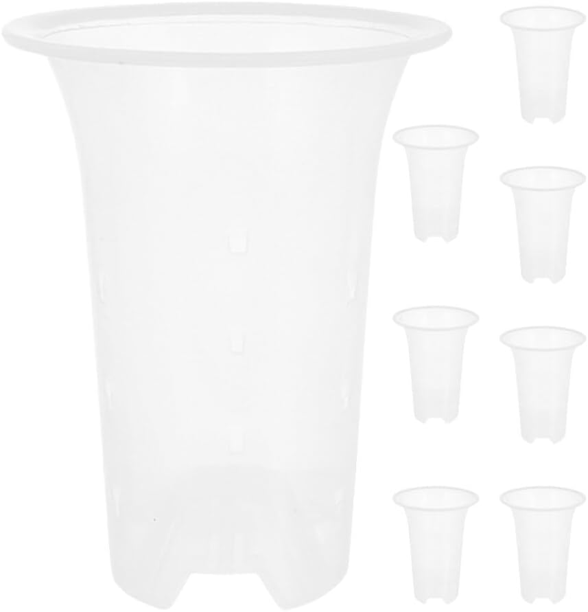 SUPVOX 8Pcs Orchid Flower Pots Transparent Planting Containers Material Ventilated Design for Use for Propagation and Home Gardening image number 3