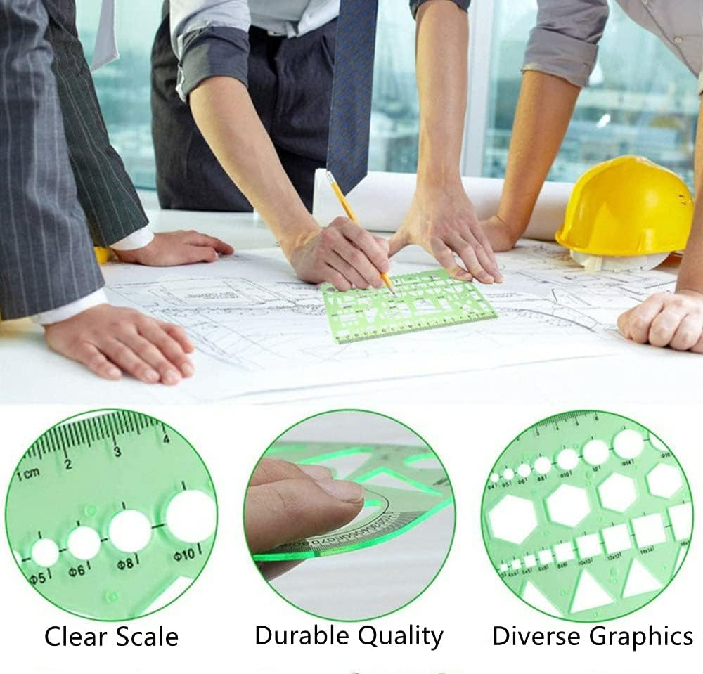 12Pcs Geometric Stencils,Drawing Tools Drafting Templates,Circle Shape Stencils Drawing Stencils Drafting Tools for Art,Design image number 3