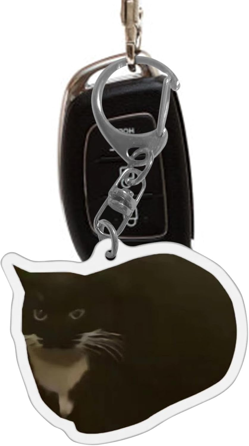YNPQTDS Cat Keychain - Cute Crying Sounds Making Keychains | 2D Acrylic Keychain Pendant for Backpacks Purse Wallet School Bags Adults image number 3