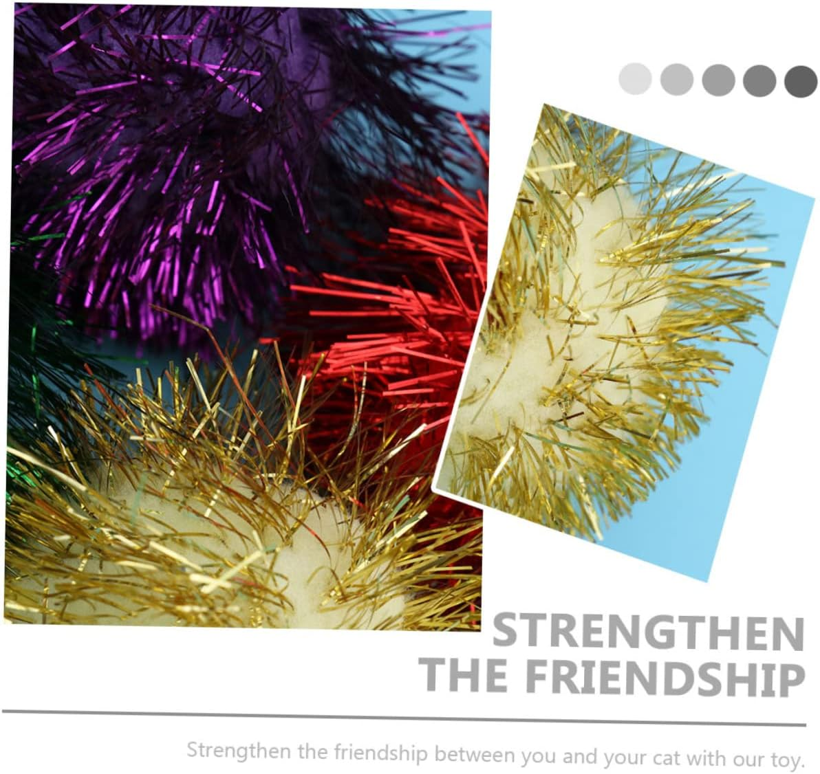 Abaodam 20Pcs Sparkle Ball Cat Toy Funny Cat Toys Interactive Playthings for Pet Supplies for Enrichment Playtime