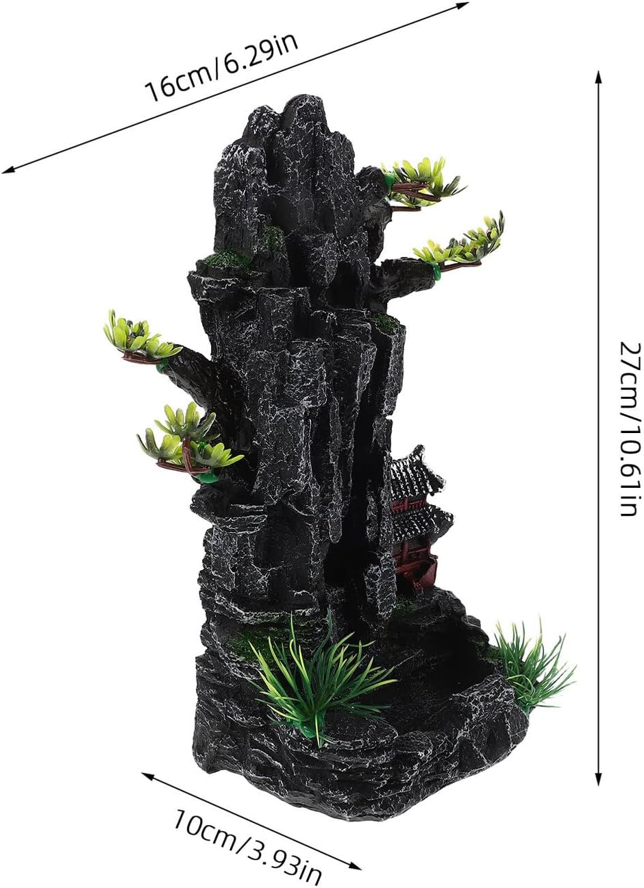 WEKAMOS Aquarium Mountain Resin Decoration Fish Tank Hideout Cave Artificial Rock Figurine Landscape Ornament for Betta Shrimp Small Aquatic Habitat image number 6