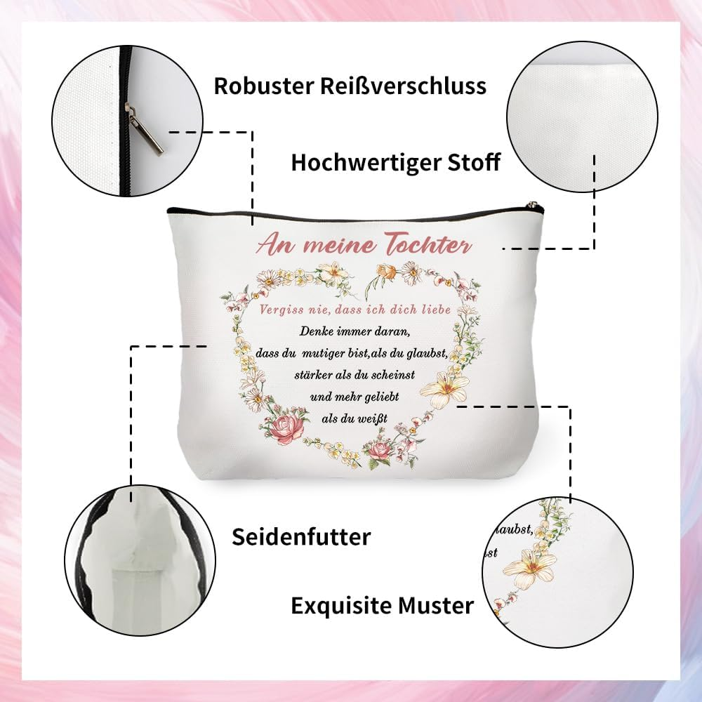 Touching Gift for My Daughter, Birthday Gift for Daughters, Christmas Gifts for My Daughters, Cosmetic Bag for Daughter, D'Alene To, Cosmeticcase-Tochter01