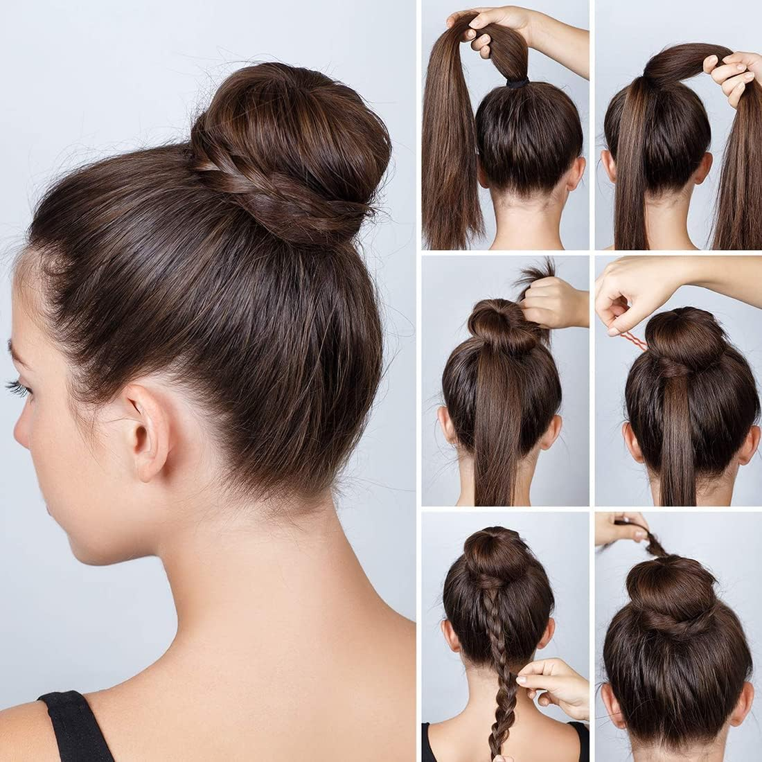 Hair Pins, Pack of 6 Pl&aacute;stico Hair Clips, U-Shaped Bobby Pins, Quick Spiral Braided Hair Clip, Hair Accessories for Women Girls (3 X Black, 3 X Brown) image number 5