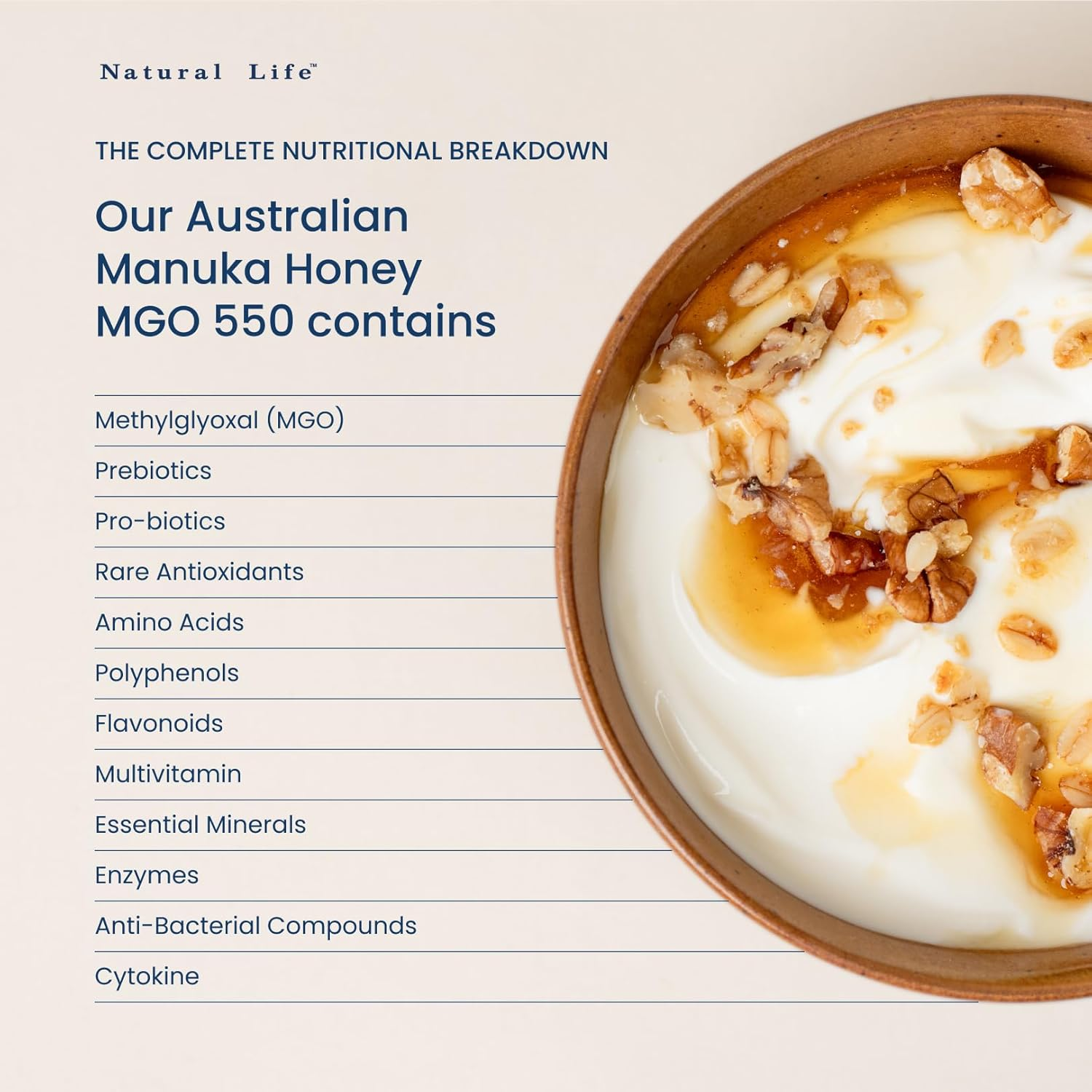 Natural Life Australian Manuka Honey MGO 550+ | 250 G image number 4