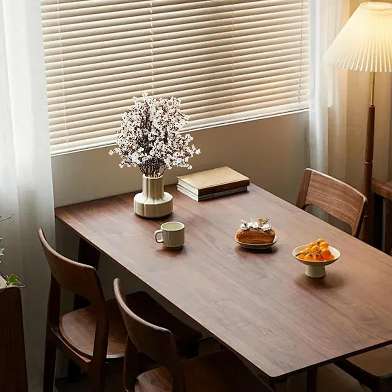 Bacucine Babys Breath Artificial Flowers 6Pcs Fake Flowers Real Touch Faux Gypsophila Bouquet for Home Wedding Party Table Decor (White) image number 3