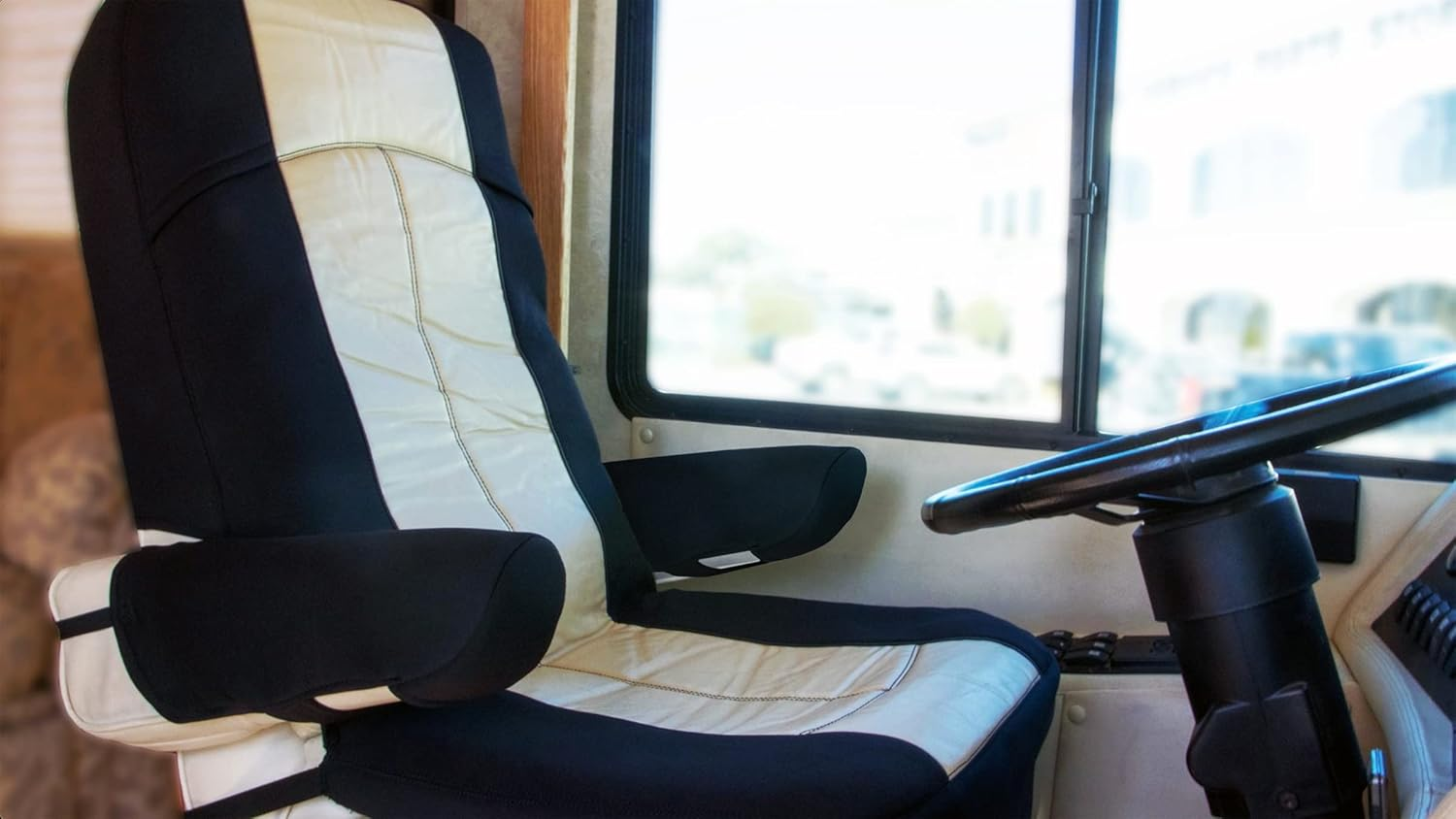 C8958, Motorhome Seat Cover, Gripfit+, Fits Most Seats, 2-Pack, Black