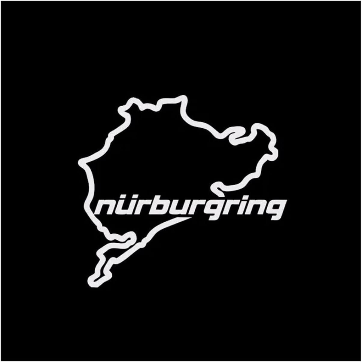 Car Styling Racing Road Racing Nurburgring on Car Stickers and Decals Rear Window Funny Stickers (Color : Red, Size : 14Cm*12.5Cm)