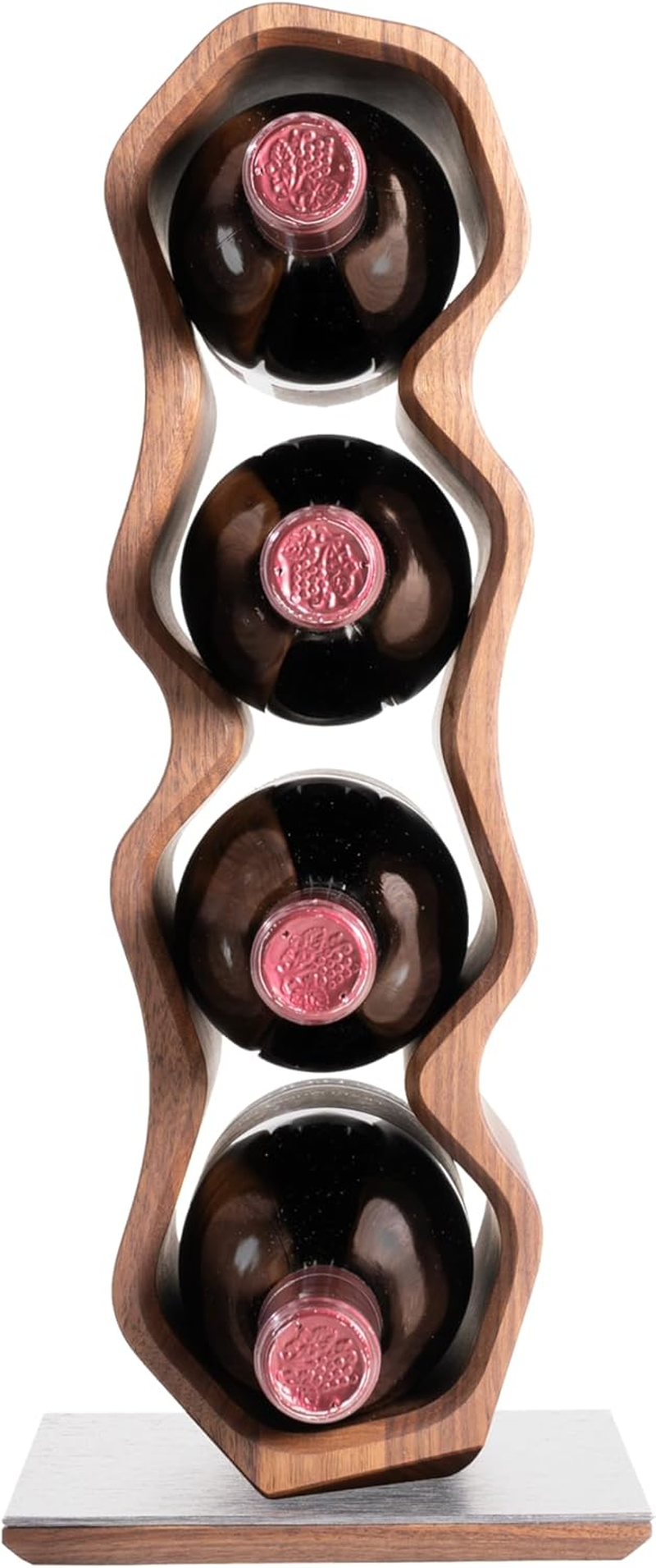 Max Levi&reg; WARP American Walnut - Wine Rack (Silver Base) - Black Base image number 3