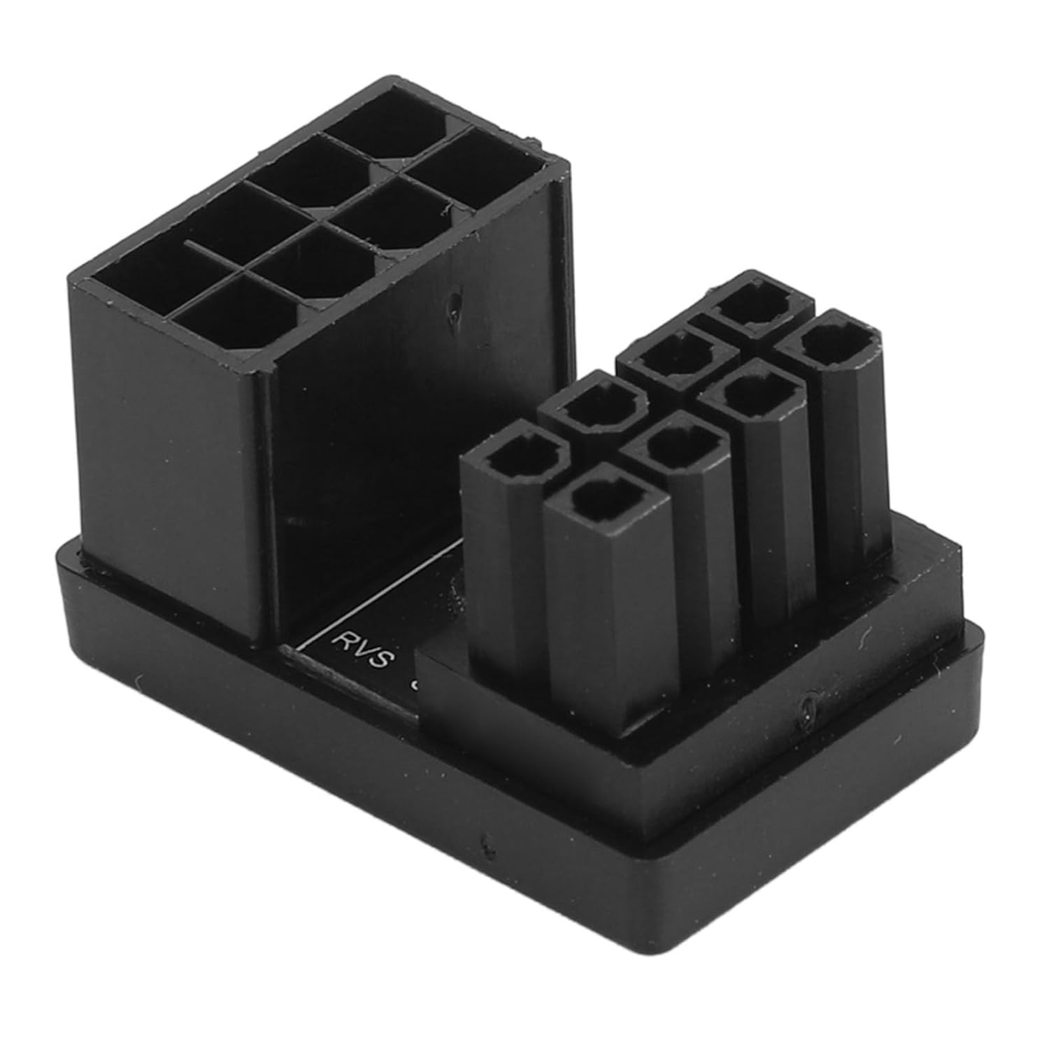 8 Pin Connector, GPU Pcie Connector 8PIN Female to Male 180 Degree Angle Pcie 90 Degree Adapter RVS Type ABS Shell Graphics Card Power Connector for Desktop (Black) - Black image number 4