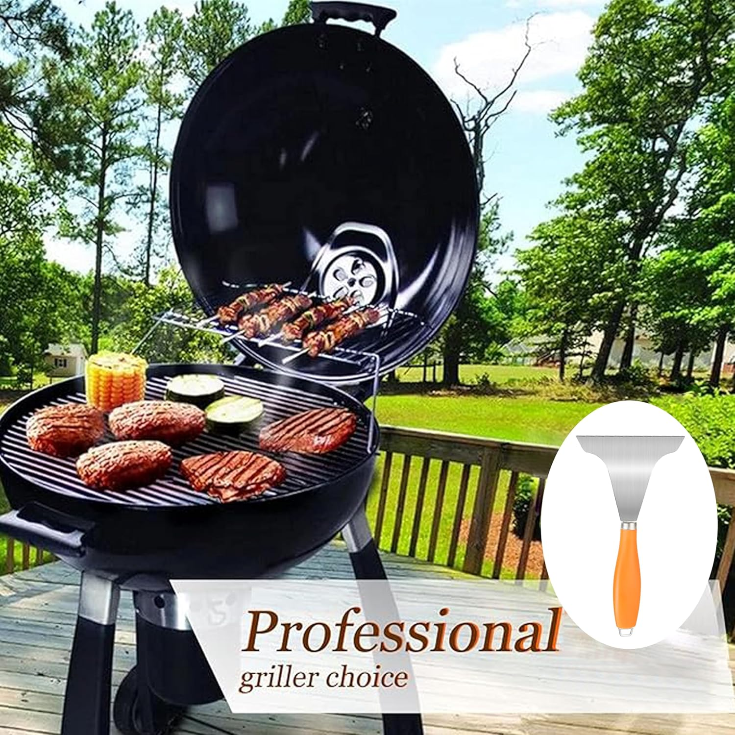 Griddle Scraper for Flat Tops,Grill Scraper for Blackstone,Outdoor BBQ Cleaning Accessories Tool,Stainless Steel Oil Fume Shovel,Kitchen Cooking Cleaning Supplies,Barbecue Supplies