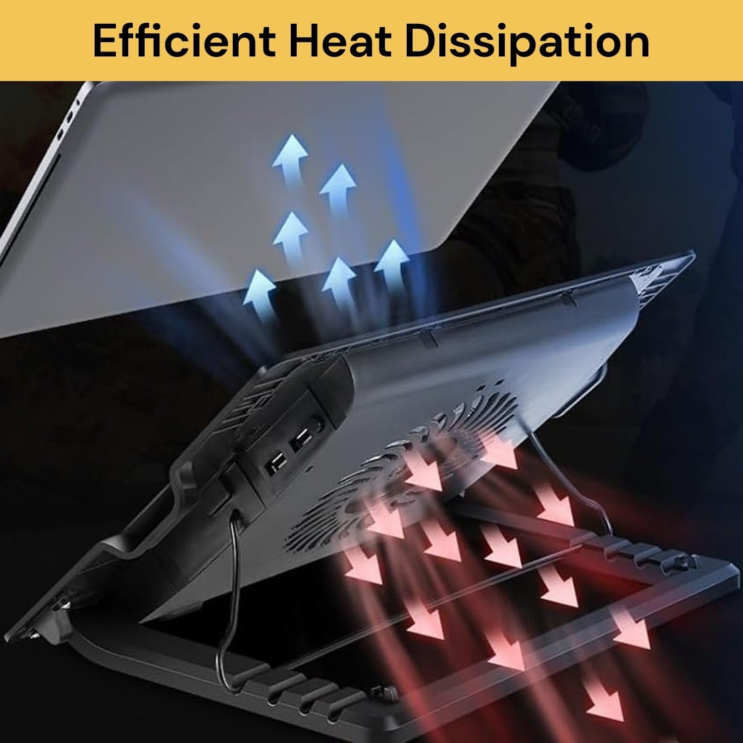 EZONEDEAL Laptop Cooler Cooling Pad Laptop Cooling Fan Cooling Stand USB Powered Silent Cooler Pad, Adjustable Notebook Cooler image number 2