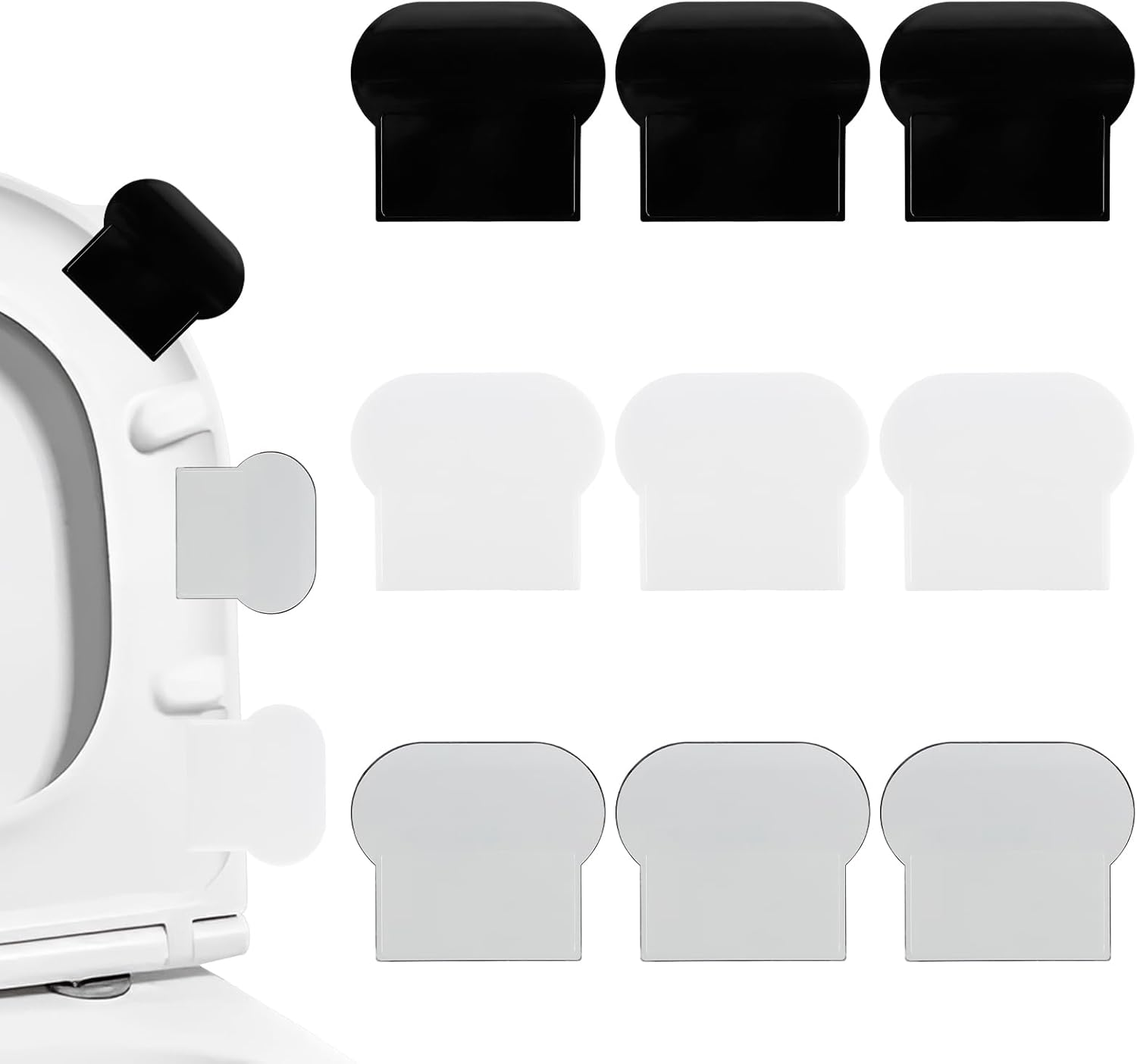 JINGIHE 9Pcs Toilet Lid Lifter, Toilet Seat Lid Handle Cover Lifter, Avoid Touching Bathroom Seat Lifter for Families Home, Hotel, Office, Restaurant and Bathroom Accessories(3 Colors) image number 6