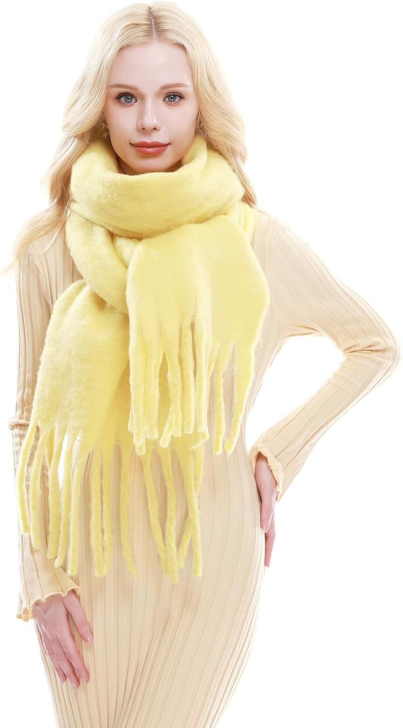 RIIQIICHY Womens Chunky Winter Plaid Scarfs Pashmina Shawls Long Large Wraps Scarfs for Evening Dresses image number 1