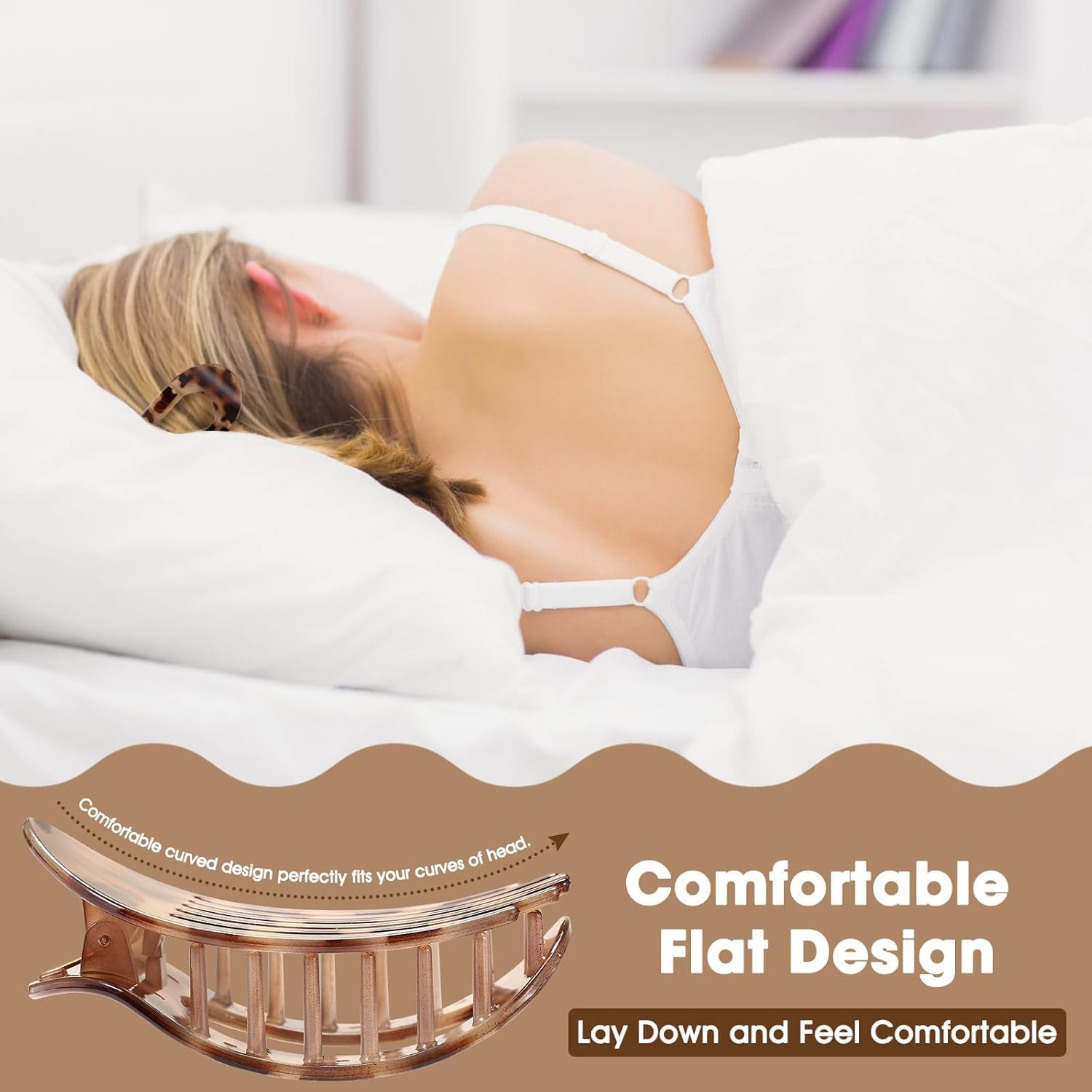 Flat Hair Clips Women for Thick Hair (4 Pieces), Curved Design, Strong Hold for Women and Girls (Type 1)