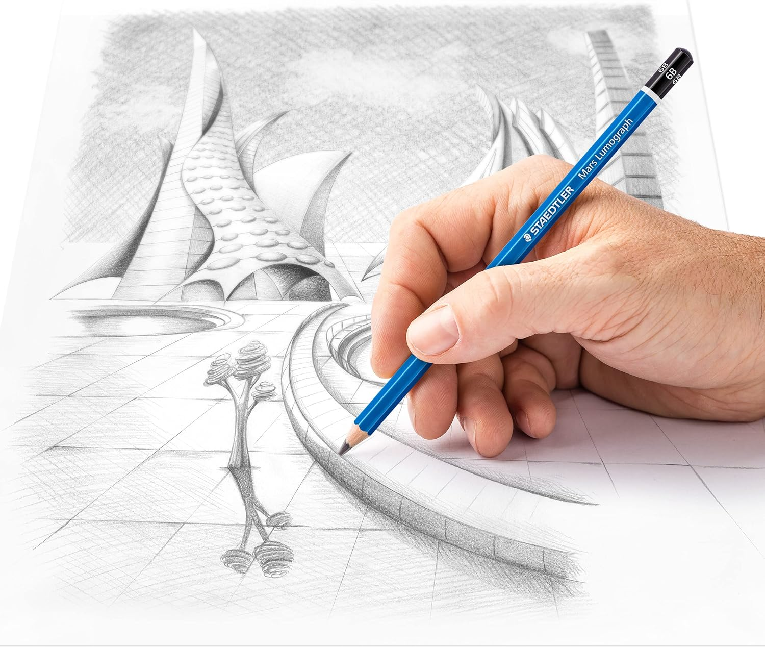 Staedtler Artist Pencils Staedtler 100-6B Artist Quality Sketching and Drawing, Box of 12, Grey, 12 (100-6B) image number 2