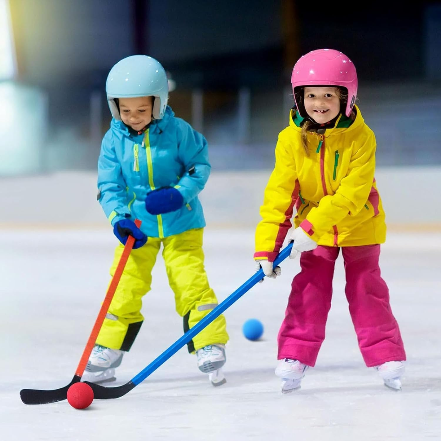 10Pcs Foam Mini Hockey Balls for Kids Indoor Training, Colorful Soft Foam Ball Sports Assorted Colors, 2 Inch Floor Balls for Mini Stick Nets Party image number 1