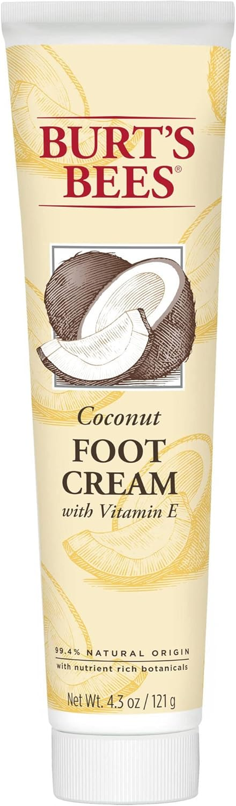 Burts Bees Coconut Foot Creme for Unisex 4.3 Oz Cream