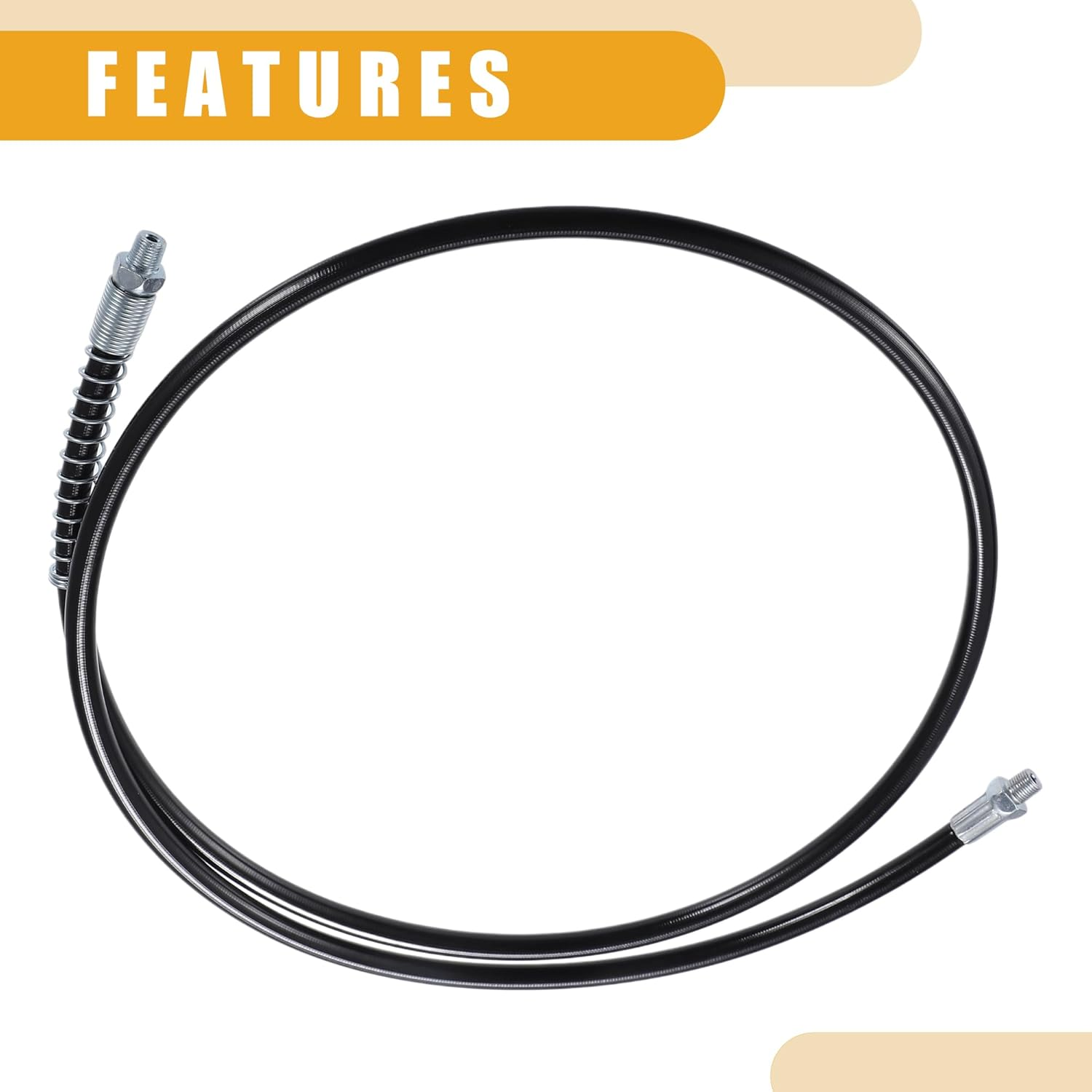 X AUTOHAUX 2Pcs 59 Inch Universal 1/8" NPT Grease Gun Flex Hose - Trailer Flex Grease Hose Extension Non-Slip - Metal Black image number 6