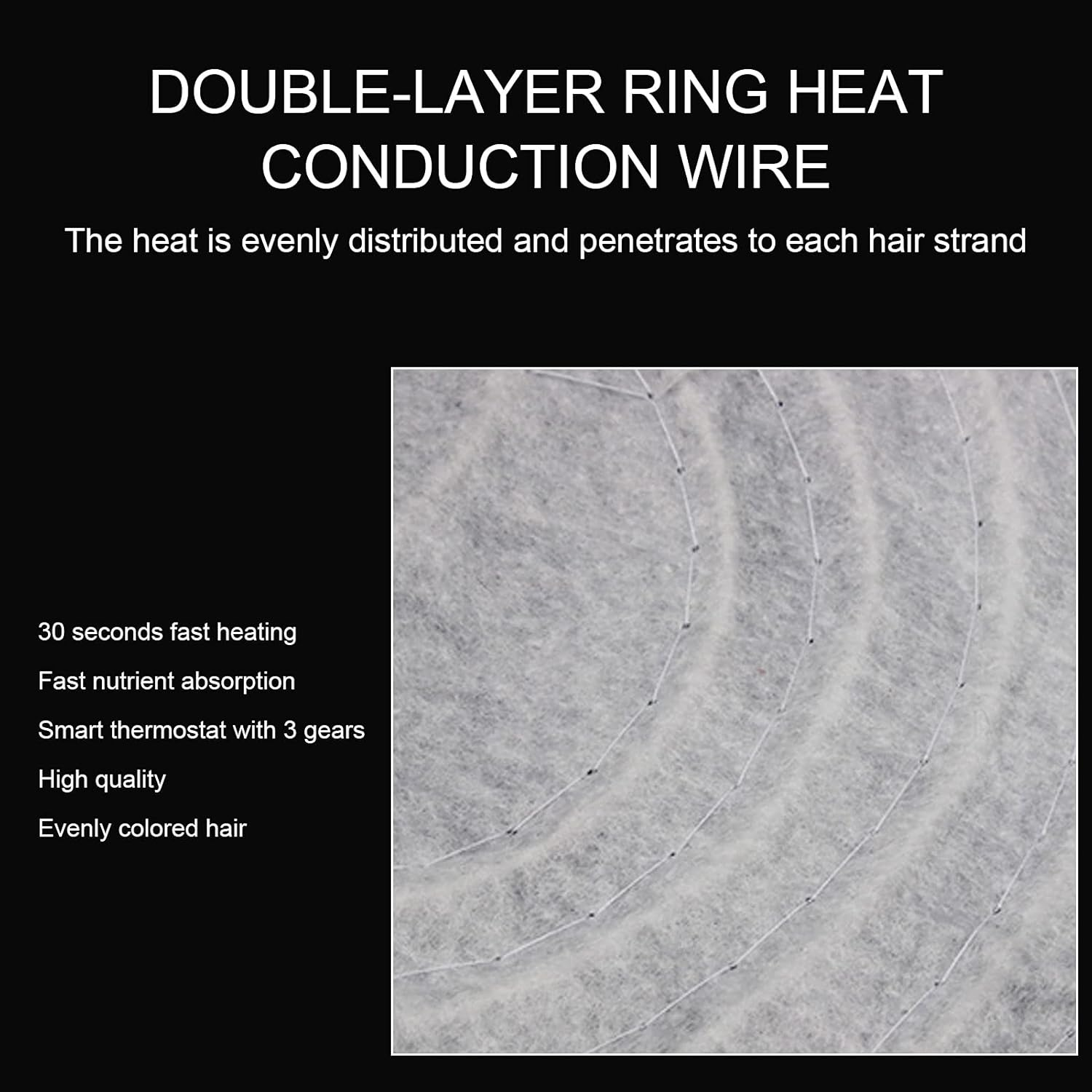 YUYTE Heat Cap for Deep Conditioning, Removable Hair Care Hat, Adjustable Heating with Intelligent Protection, 3-Speed Steamer Cap, Salon Hat Great Conditioner(#2) image number 4