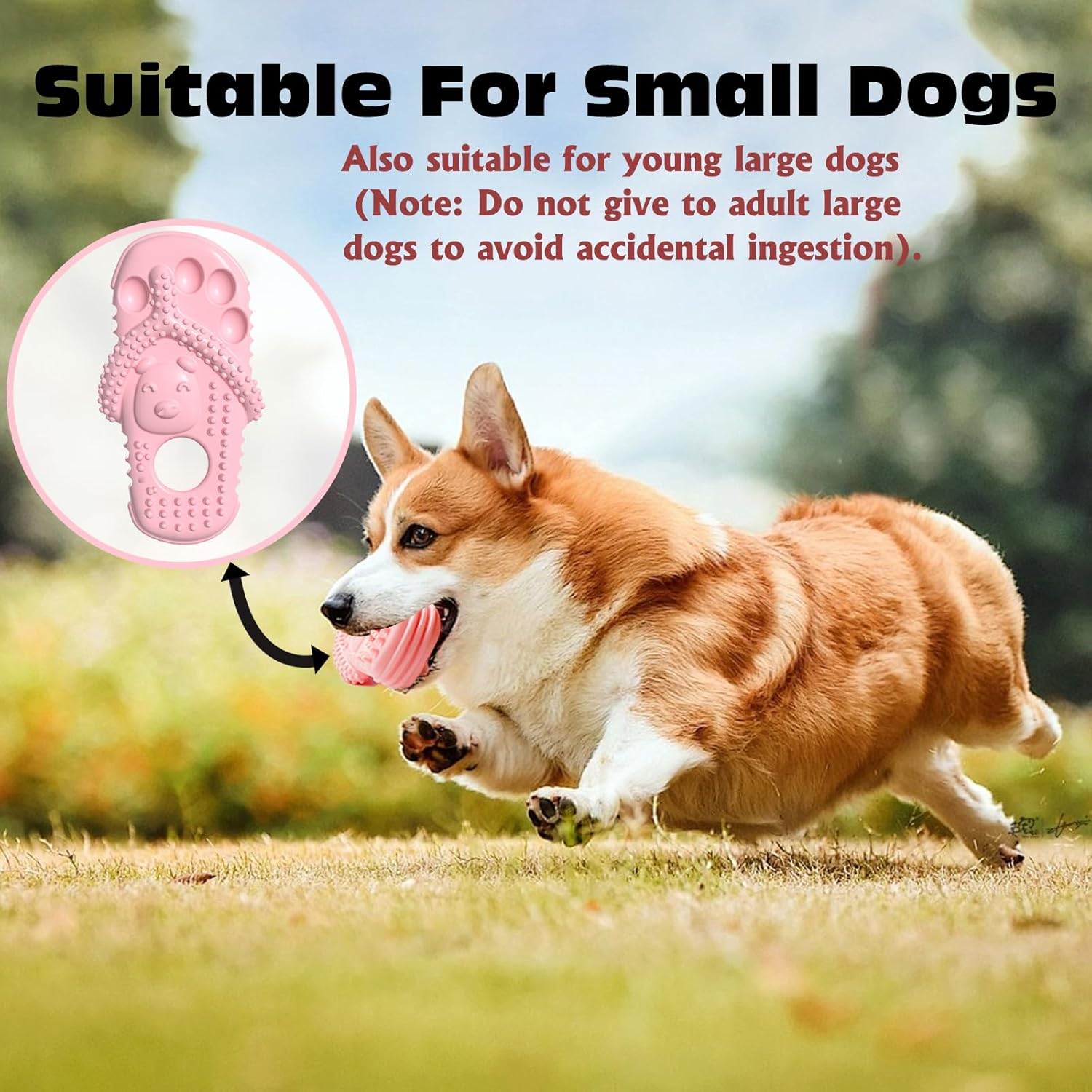 KASESSS Dog Chew Toys, Slipper Shaped Puppy Teething Toys, Interactive Dog Toys for Boredom Indestructible Dog Toys Rubber Puppy Chew Toys for Home and Outdoor Portable Tough Dog Toys image number 6