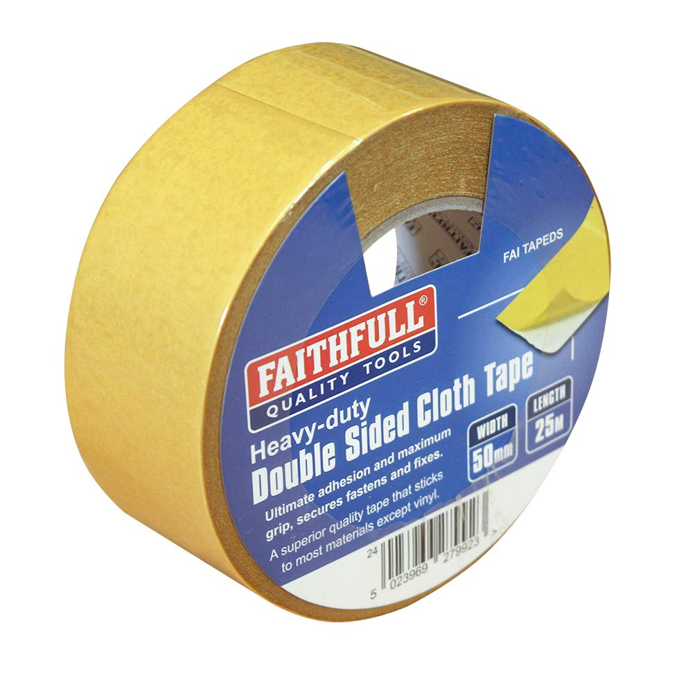 Faithfull TAPEDS Double Sided Tape Heavy-Duty 50Mm X 25M