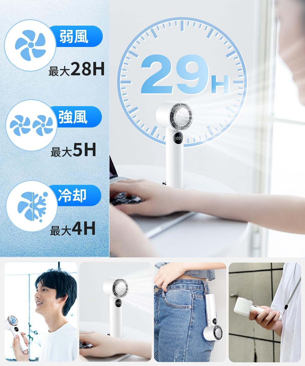 Handy Fan Cooling Plate (2024 Newest Ultra Large Airflow), Handheld Fan, 6,800 Mah Large Capacity, 3-In-1 Desktop Fan, Silent, 1-100 Stepless Airflow, Powerful, Peltier Cooling image number 1