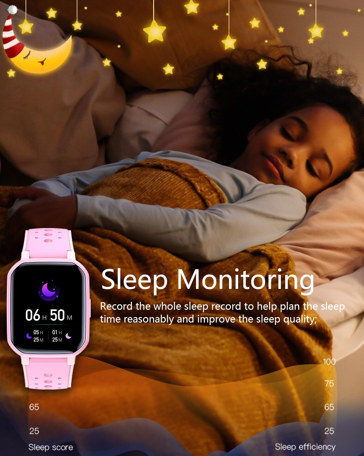 Fitness Tracker Smart Watch for Kids, 1.54'' Smartwatch with Puzzle Games, Pedometer, Heart Rate, APP Control, Sleep Monitor, Alarm Clock, Calorie Step Counter, Birthday for Girls Boys 6-14 (Pink)