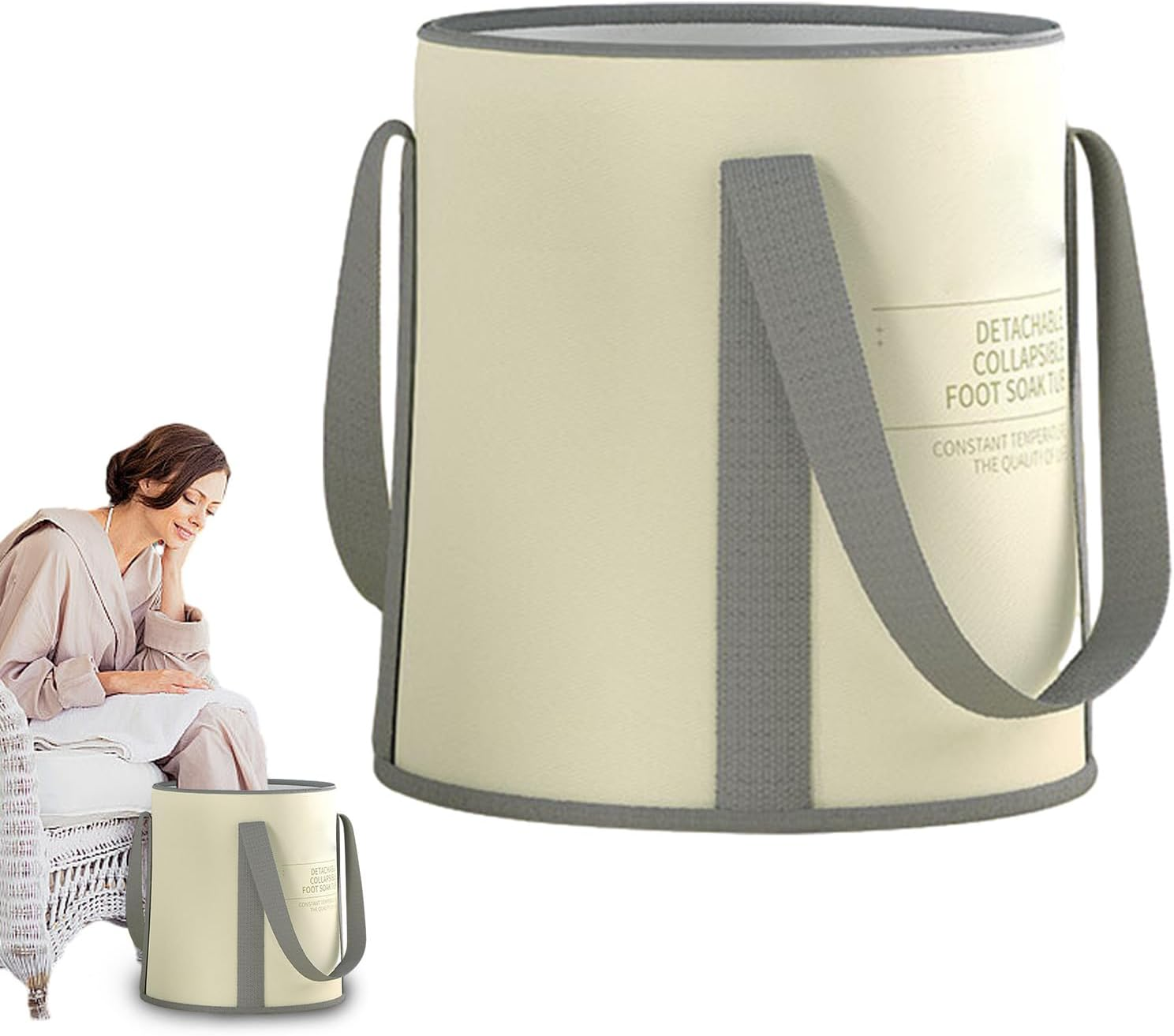 Portable Foot Bath | Foldable Feet Soaking Tub Foot Bath Basin | Portable Pedicure Foot Wash Basin with Handle for Foot Spa, Soak and Outdoor Camping Laundry Borato