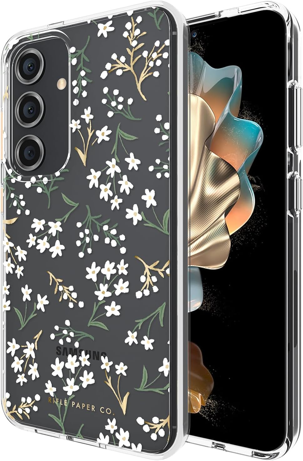 Rifle Paper Co. Samsung Galaxy S24 Case for Women [6.2"] [12Ft Drop Protection] [Wireless Charging] Floral Print Phone Case for Samsung Galaxy S24 - Anti-Scratch, Shockproof Materials - Petite Fleurs