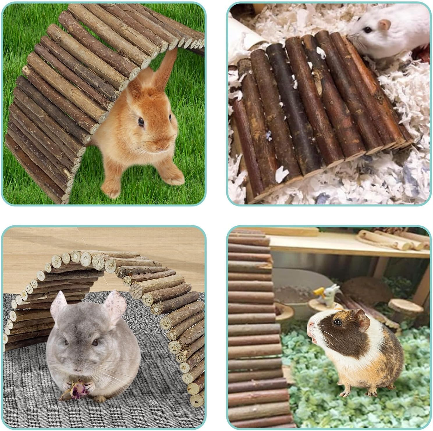 Flexible Wood Hideout - Extra Large - House, Tunnel, Ramp, Bridge, Guinea Pig Hideout, Ferrets, Hedgehogs, Chinchillas, Small Rabbits, and Other Small Animals-Accessories, Toys, and Supplies G_01 image number 2