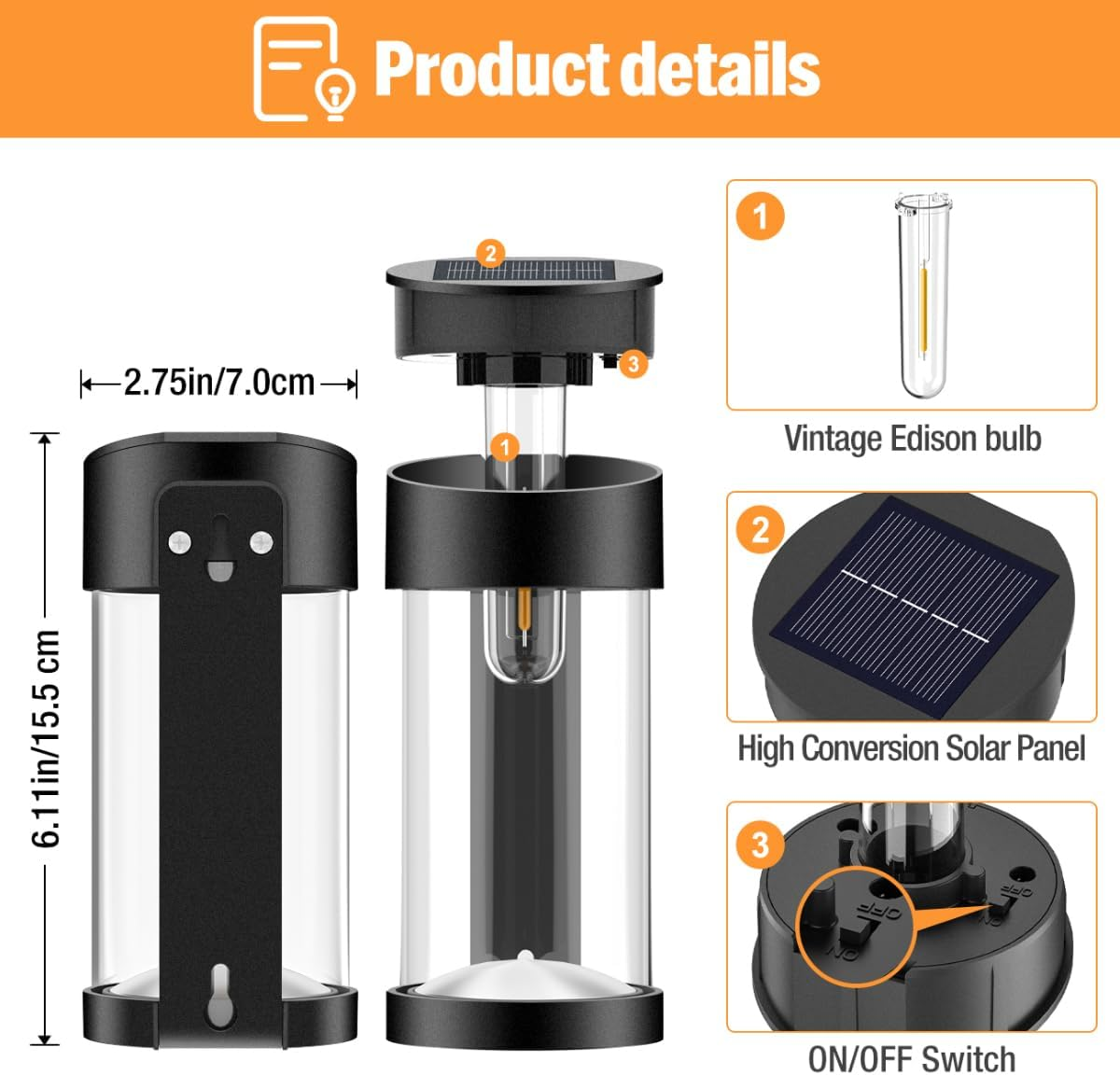 Litogo [4PK] Solar Deck Lights LED Solar Fence Lights for Outdoor Waterproof image number 1