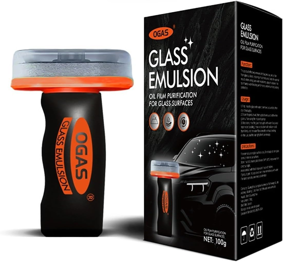 Automotive Oil Film Cleaning Brush,Car Windscreen Cleaner Remover Strong for Windshield & Windows, Anti-Fog Rain Cleaner,Car Glass Cleaner Improves Clarity & Visibility image number 5