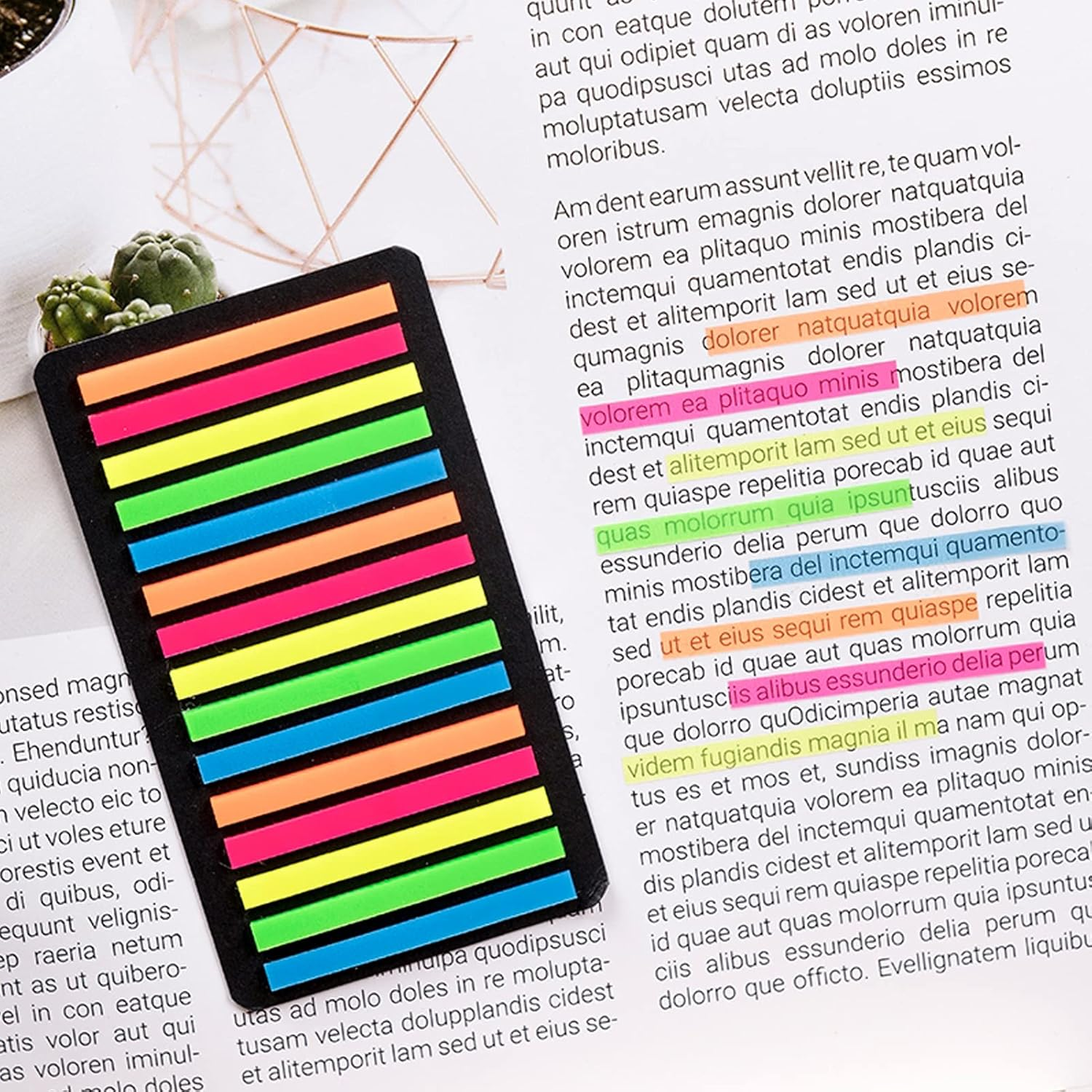 Transparent Sticky Tabs, Thin Index Highlighter Strips Tape, Annotation Page Markers, Scores-Marks, Book Marking Sticker for Office School Supplies (10 Pads X 300Pcs) image number 1