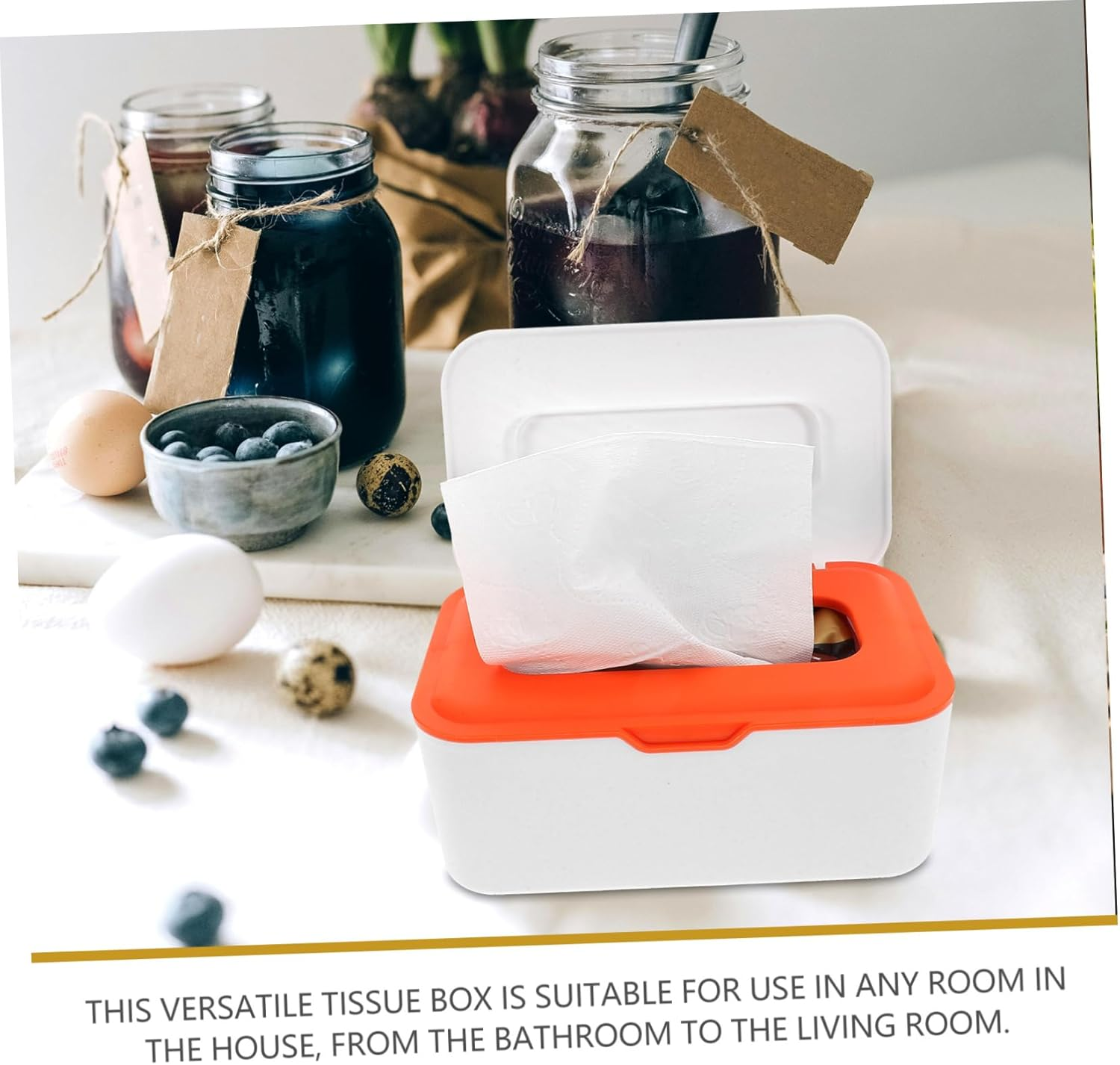 MERRYHAPY 2Pcs Wipes Storage Box Refillable Wipe Holder Wet Tissue Dispenser Sealed Portable Tissue Case for Household image number 1