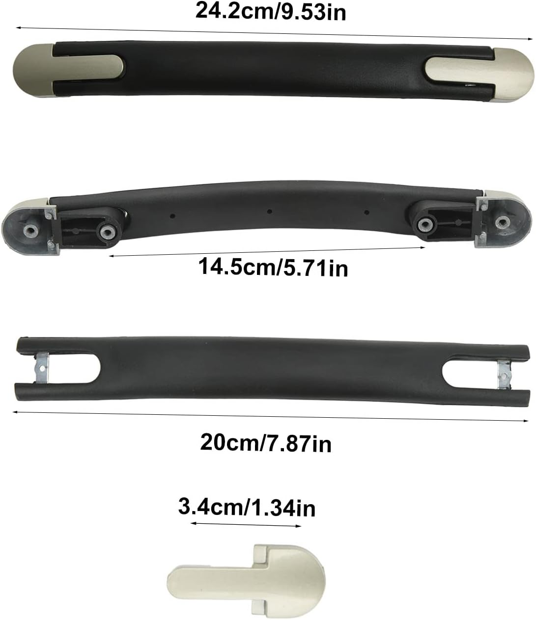 ANKROYU Suitcase Handle Kit, Portable Luggage Handle, Plastic Zinc Alloy End Cover, Luggage Case Handle, Non Slip Suitcase Handle for Travel Boxes Cases image number 4