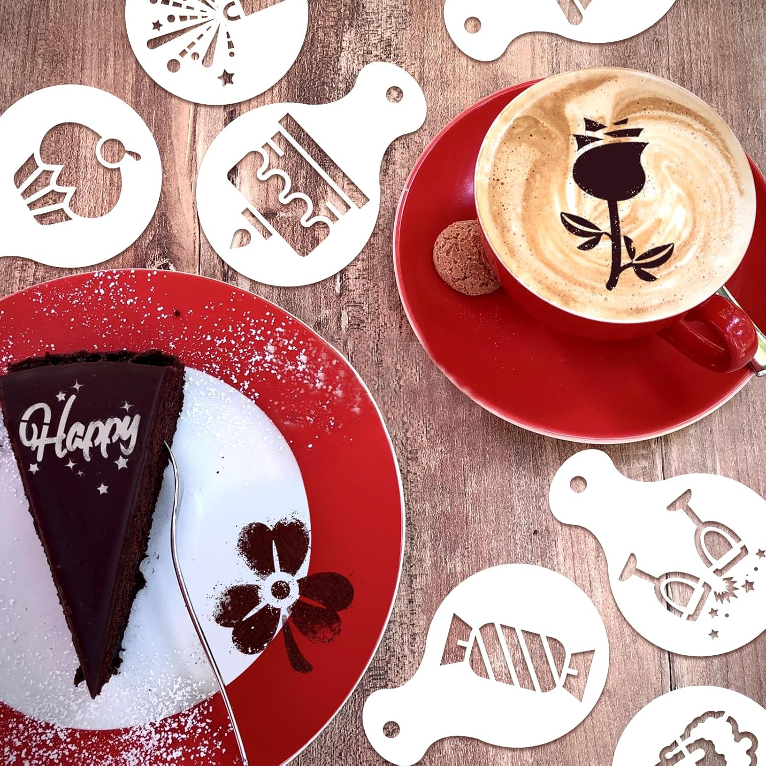 36Pcs Cookie Stencils, 36 Styles Reusable Happy Birthday Cake Stencil Templates for Cookies Baking Painting Dessert Decoration Tools DIY Arts Crafts Decor image number 1