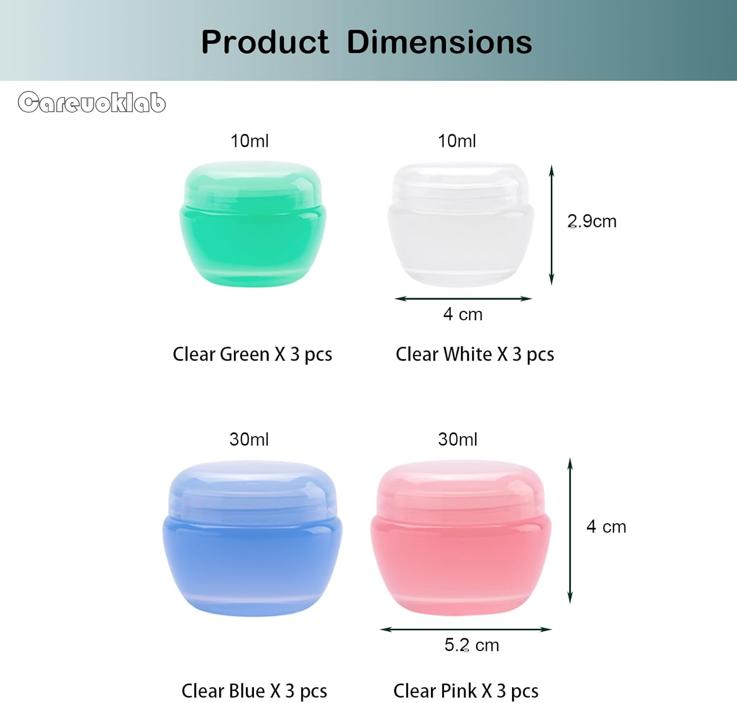 12 Pack Containers for Toiletries, 30&10Ml Jars, Leak-Proof Travel Size Toiletries Containers with Lids for Cosmetic Makeup Face Body Hand Cream (2 Size) image number 1