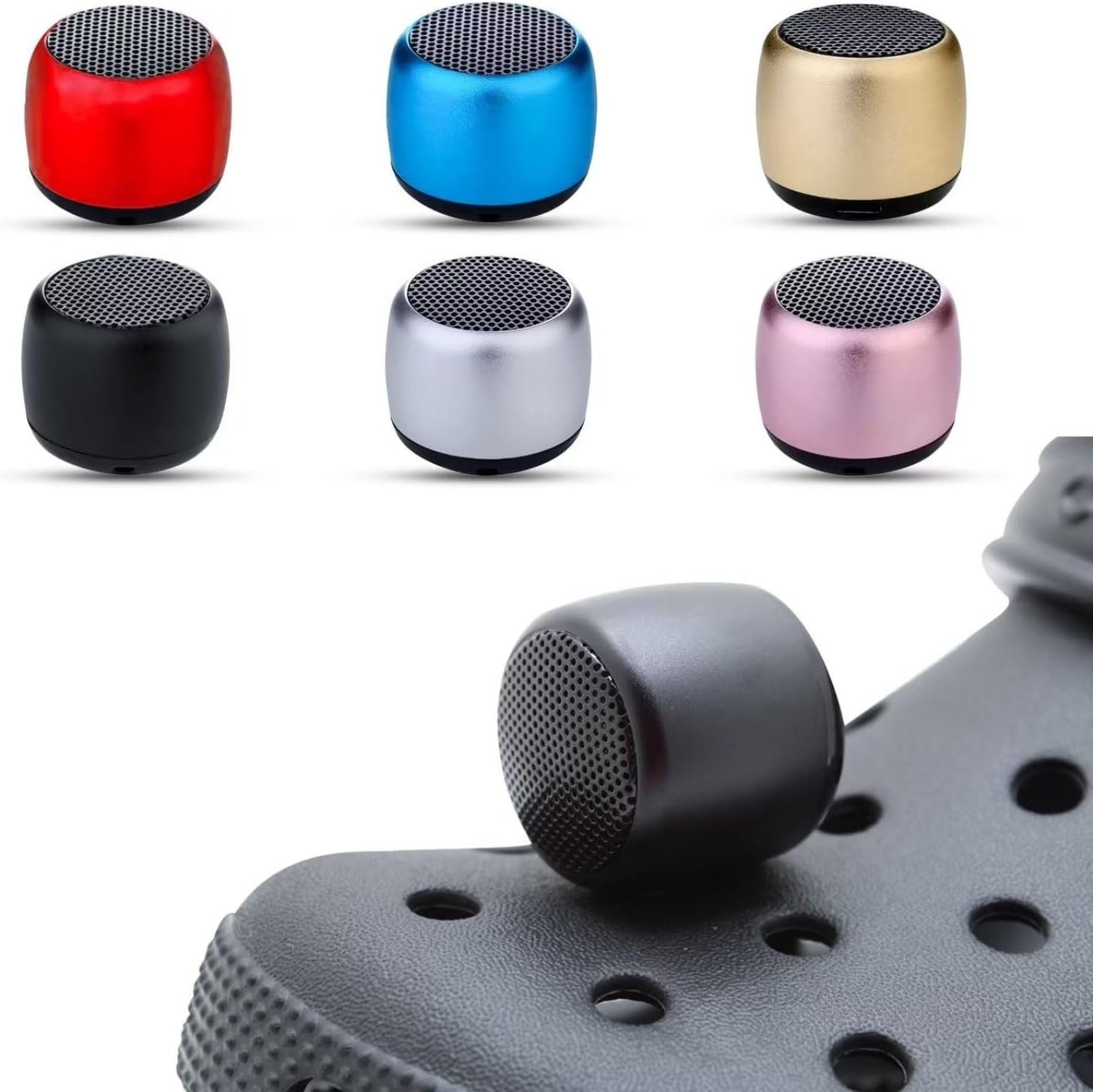 UUEENN Clog Speaker, Mini Speaker for Clog, Halloween Mini Speaker, Bluetooth Clog Charm, Red