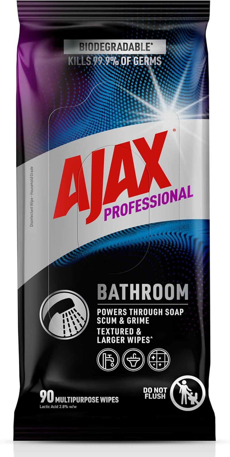 Ajax Professional Bathroom Wipes 90 Pack image number 4