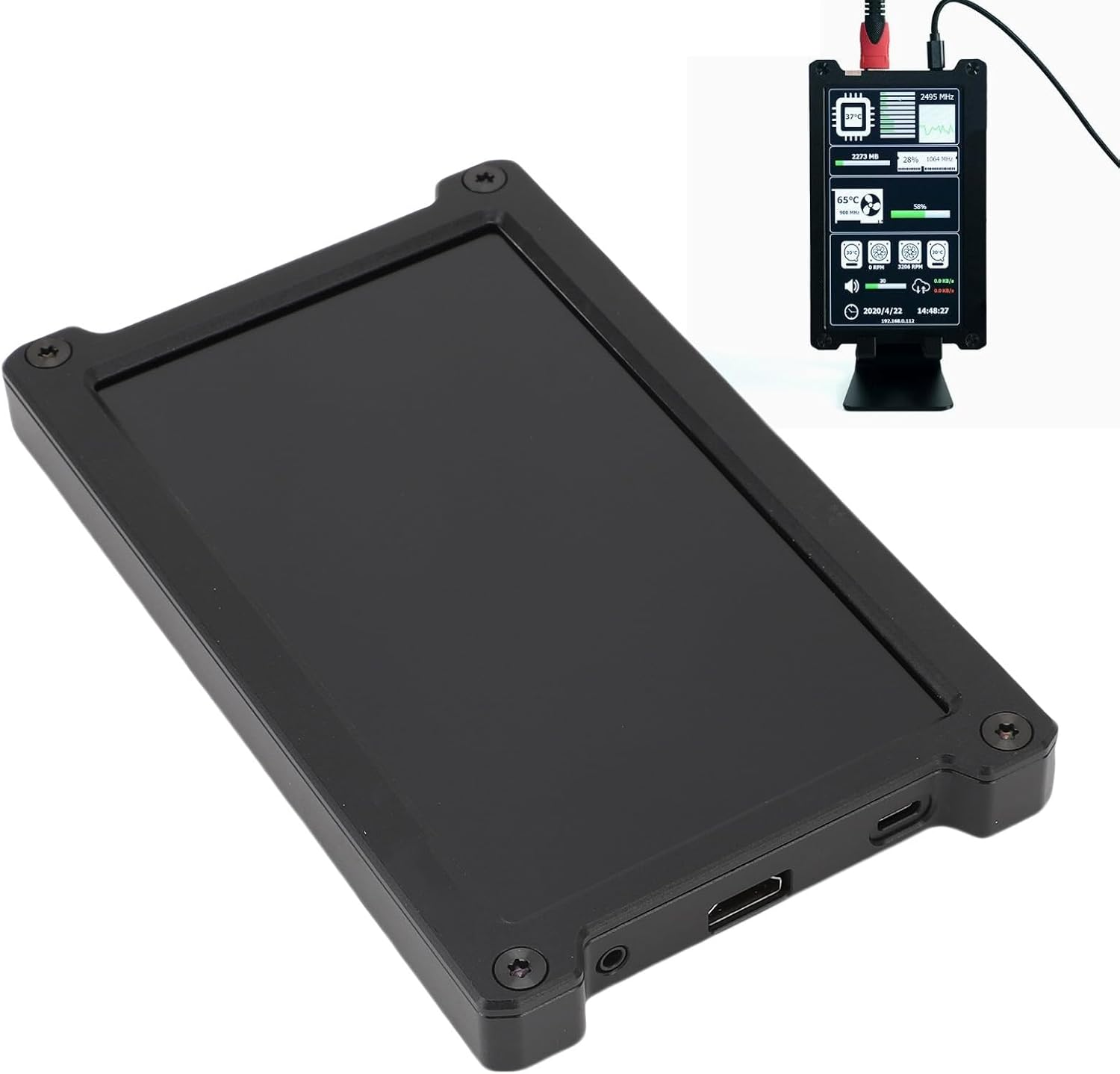 7 Inch HDMI Monitor, 1024X600 LCD Display with 360 Degree Rotation Stand, Second Screen for Gaming, Working, Box, Switch, Laptop, PC image number 5