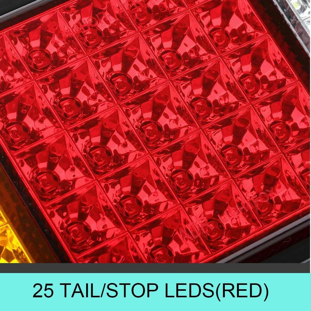 2X 75 LED Tail Lights Stop Indicator Reverse Lamp 12V Trailer Truck Ute Light image number 3