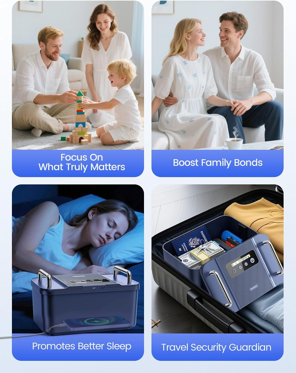 VAYDEER Security Lock Box with Timer &ndash;Safe Storage Box with Handles, LCD Display, Customisable Lock Time, USB-C Emergency Power &ndash; Portable Lock Safe for Phone, Medication, Valuables image number 1