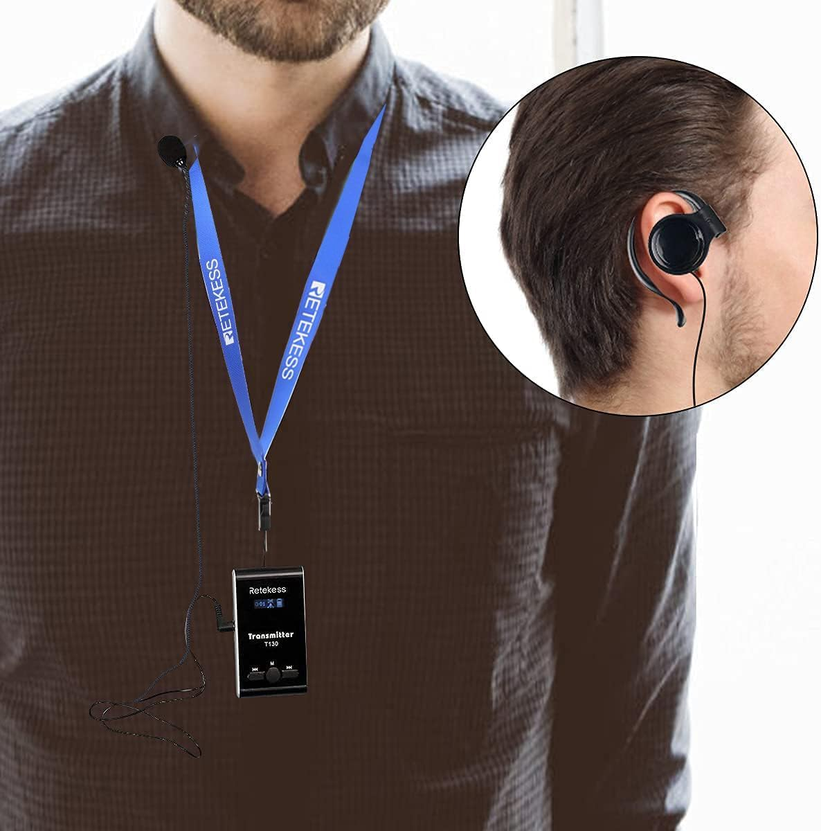 Retekess T130 Wireless Tour Guide System, Church Translation System, Sound, 99 Channels, Audio Transmission System for Court,Training,School (1 Transmitter 2 Receivers) image number 5