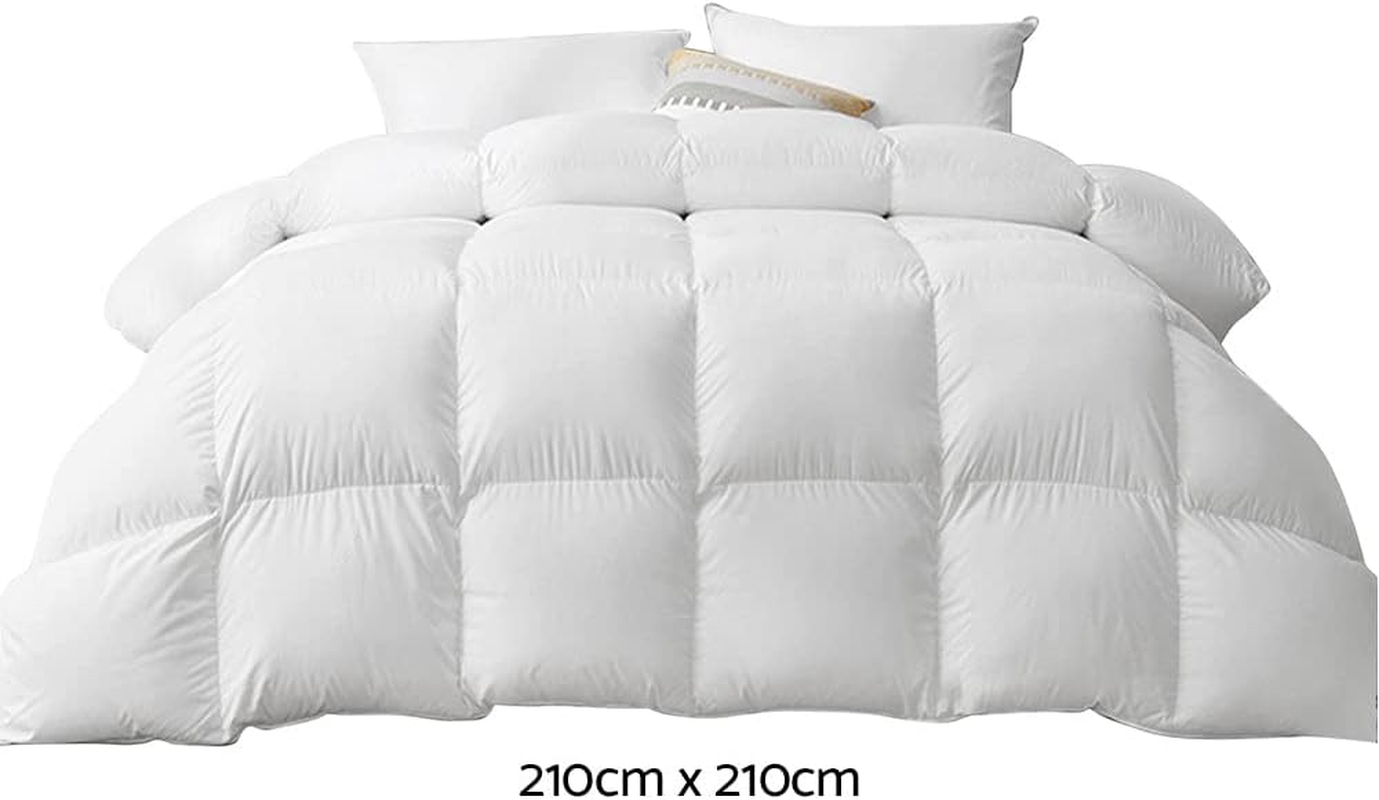 Giselle Bedding Goose Quilt Down, 700Gsm Queen Quilts Winter Blanket Duvet Comforter Feather Home Bedroom Bed Travel, Lightweight Breathable Soft Cotton Cover Baffle Construction White image number 2